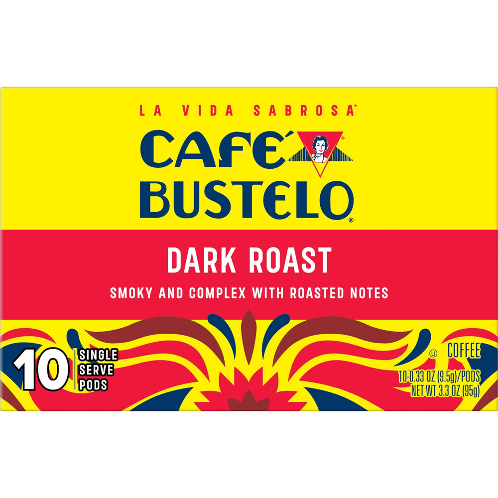Pouring Cafe Bustelo coffee from a brewed cup into a mug