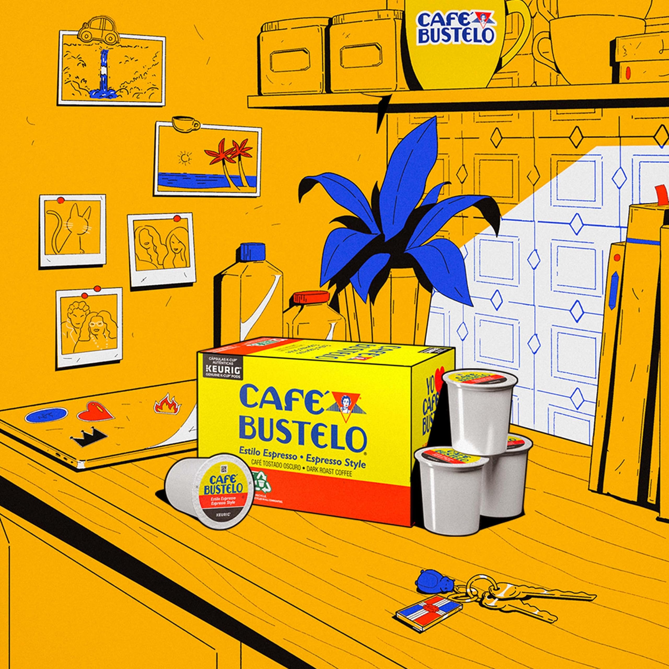 Cafe Bustelo dense espresso pour for a strong, aromatic cup.