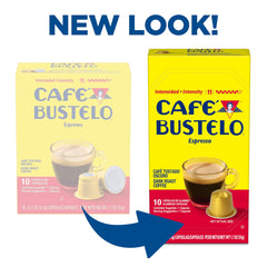 Closeup of Cafe Bustelo espresso capsules highlighting dark roast aroma