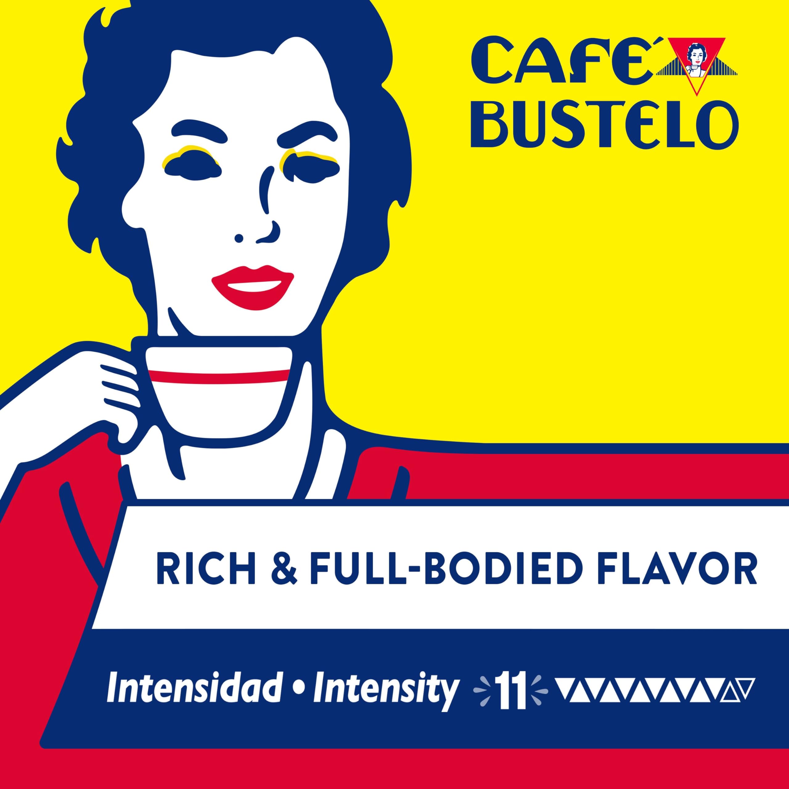 Cafe Bustelo espresso capsules stacked four boxes for pantry convenience
