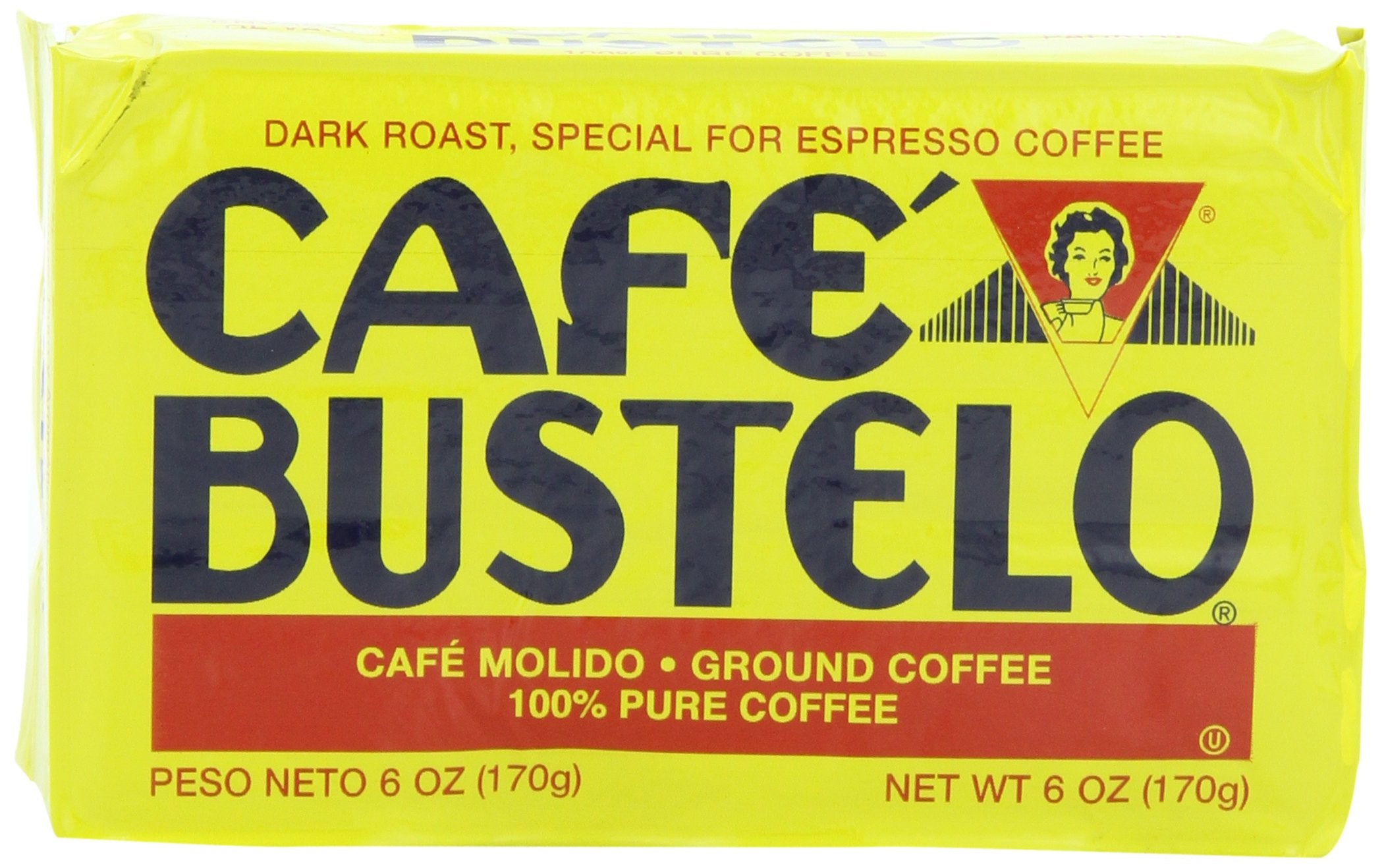 Cafe Bustelo espresso coffee 6-ounce pack with rich aroma for espresso, drip, or cold brew.