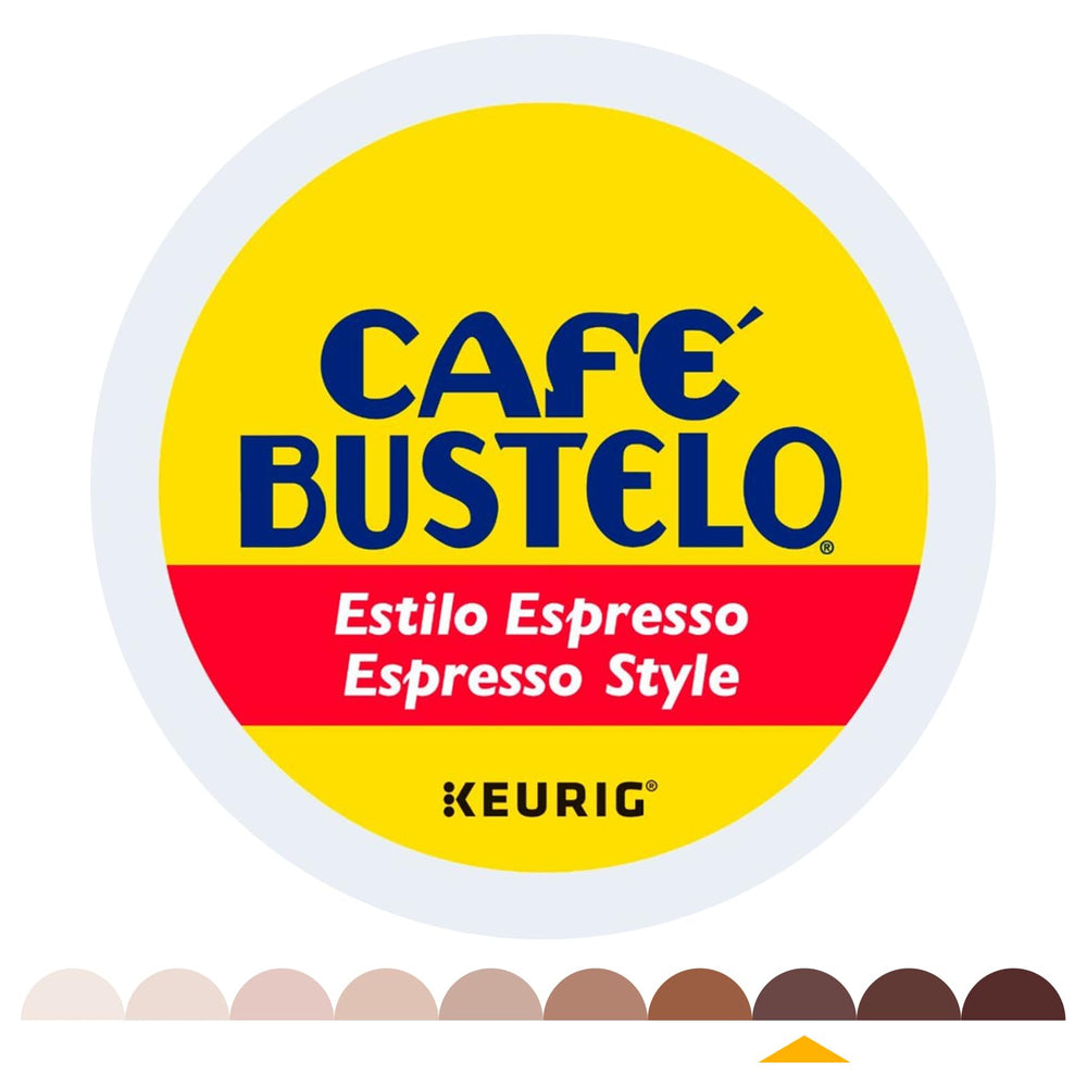 Cafe Bustelo Espresso Roast K-Cup packs stacked for quick brewing