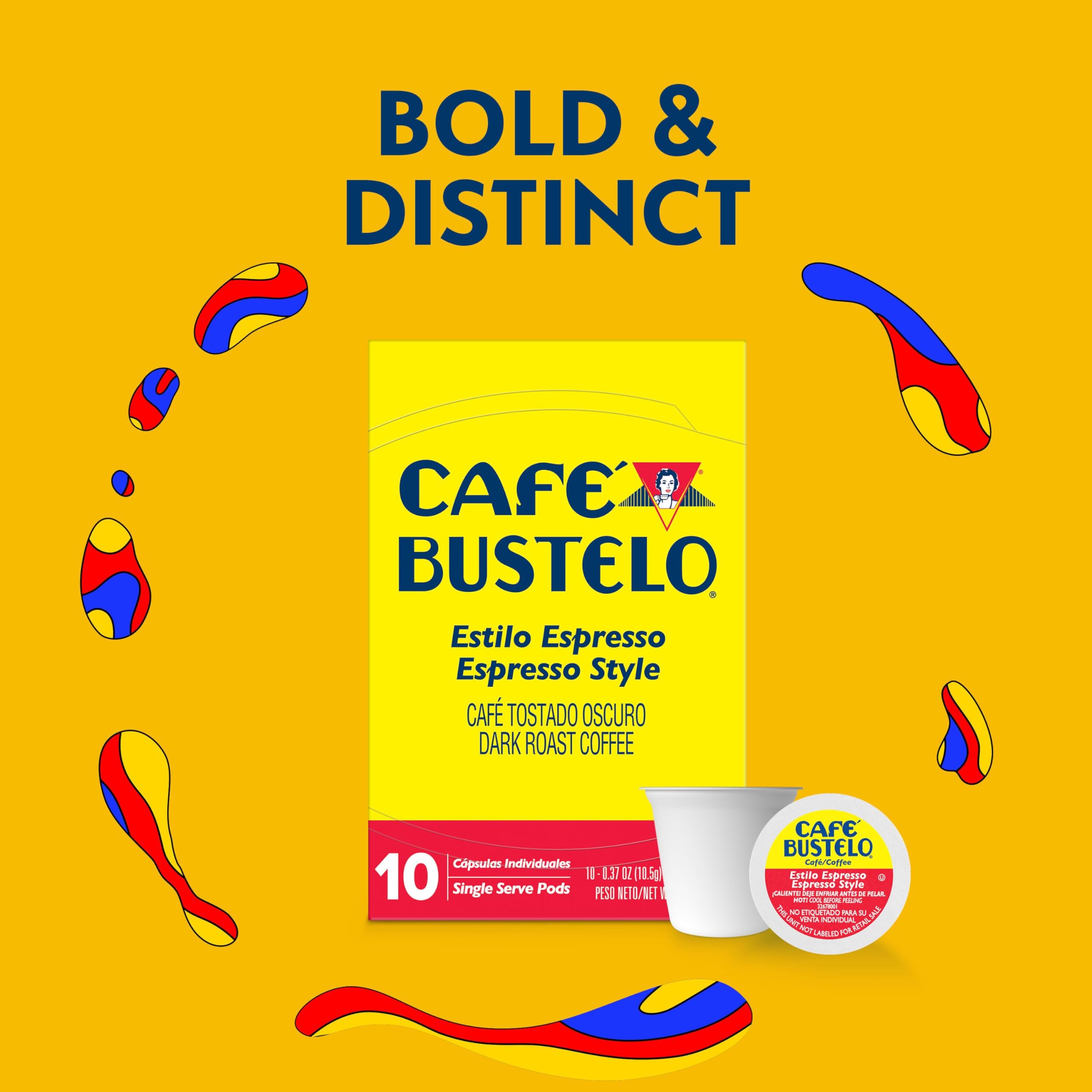 Six-box Cafe Bustelo display for convenient bulk brewing