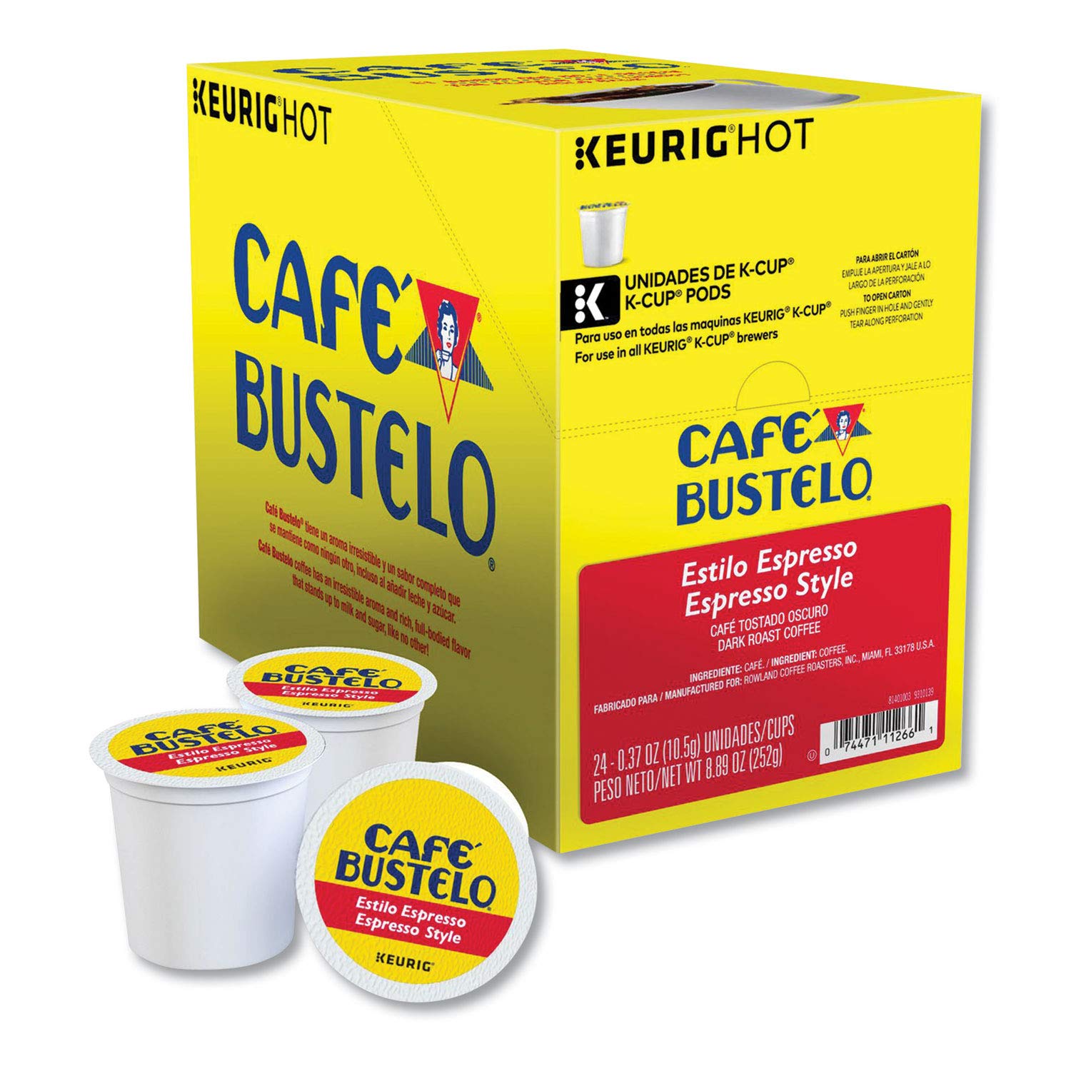 Cafe Bustelo Espresso Style K-Cup close-up for quick, rich espresso at home.