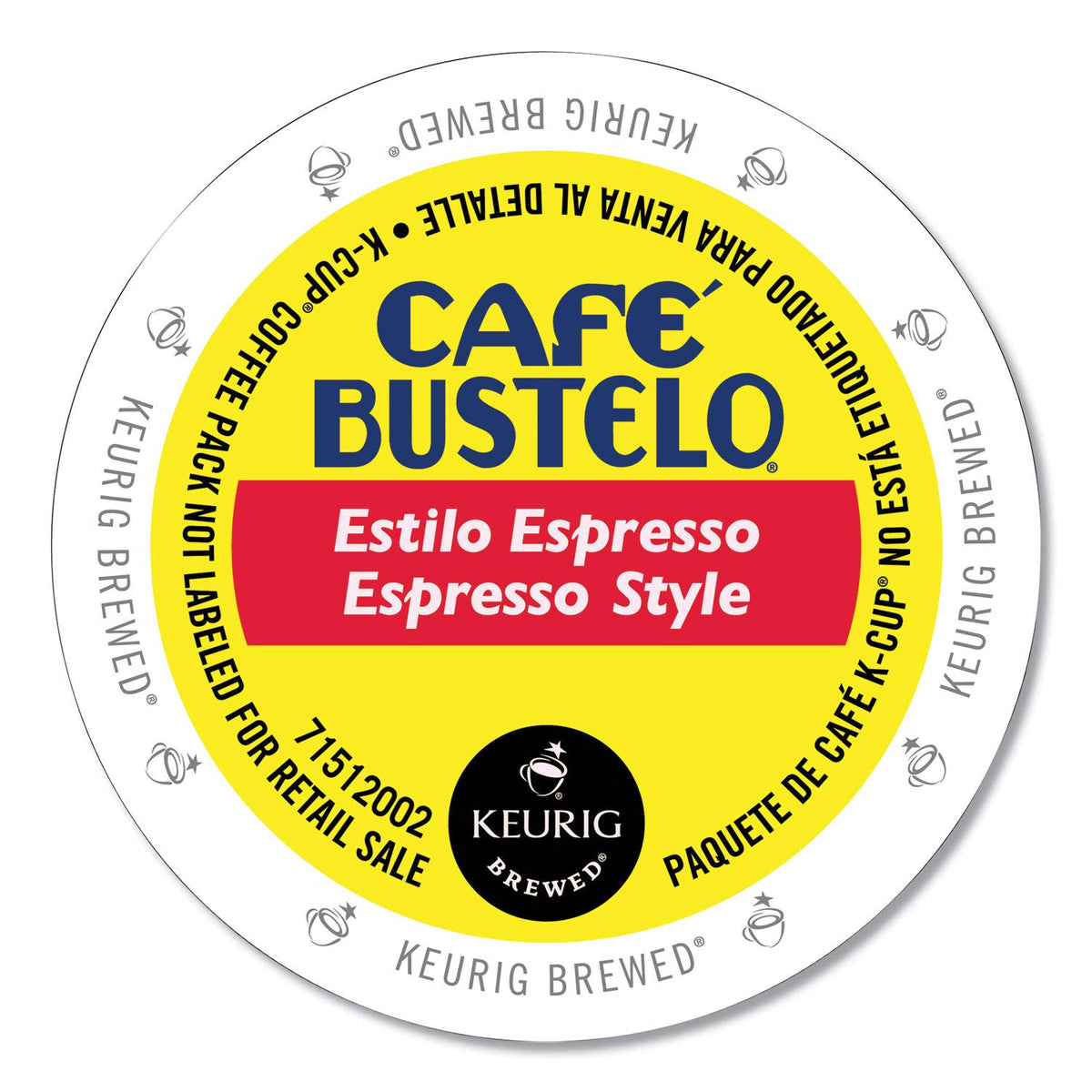 Cafe Bustelo Espresso Style K-Cup pack shot highlighting bold aroma and body.