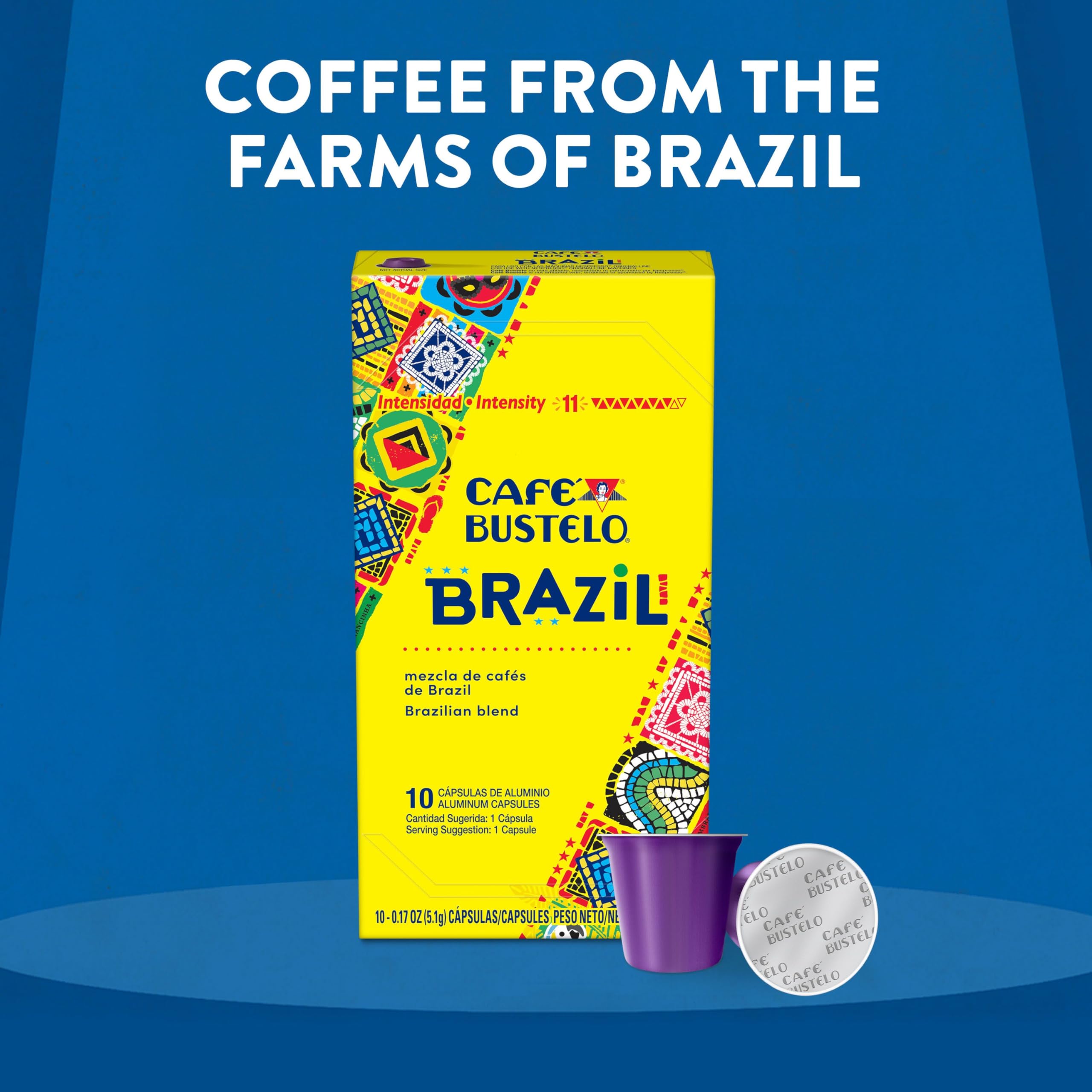 Cafe Bustelo Nespresso Original Line compatibility enables quick, consistent crema.