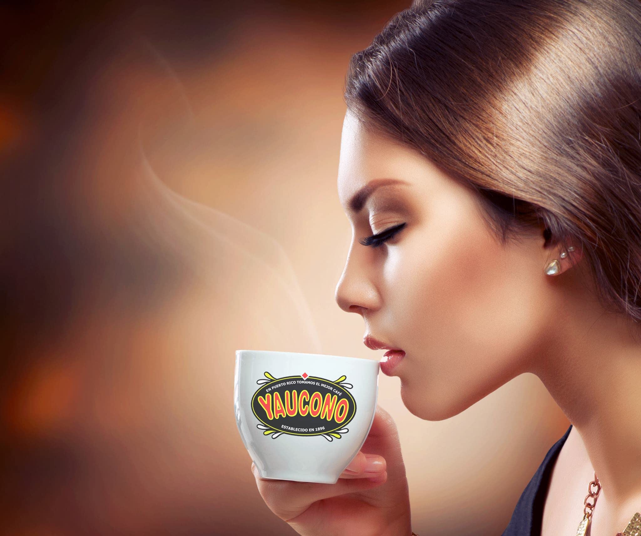 Cafe Crema medium roast package with cup, smooth and creamy.