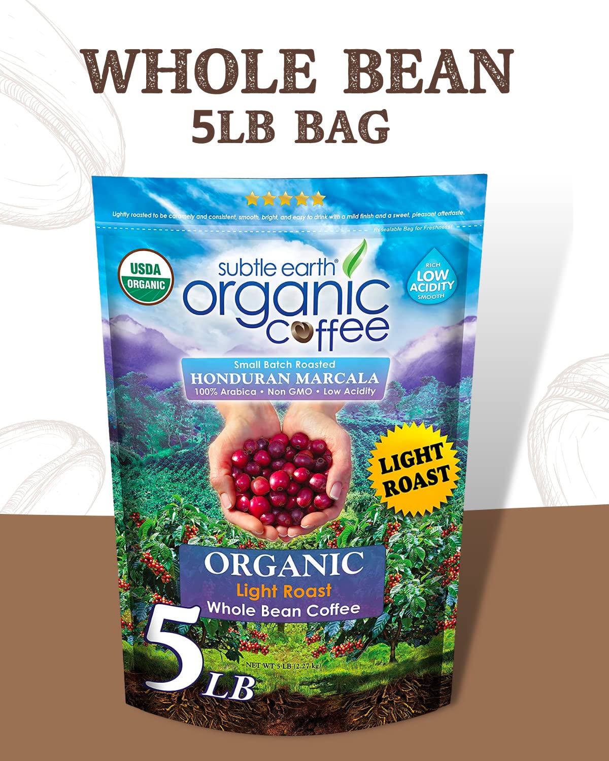 Cafe Don Pablo Subtle Earth 100% Arabica beans deliver smooth brew.