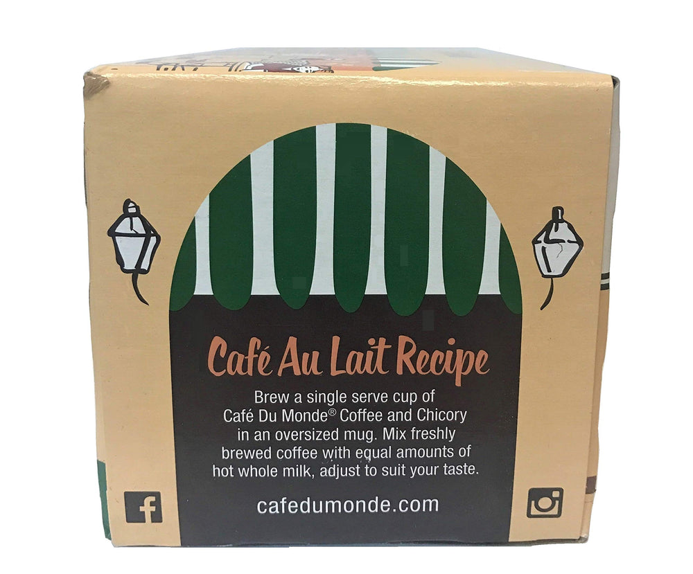 Cafe Du Monde beignets and coffee scene evokes New Orleans ambiance.