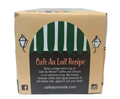 Cafe Du Monde beignets and coffee scene evokes New Orleans ambiance.