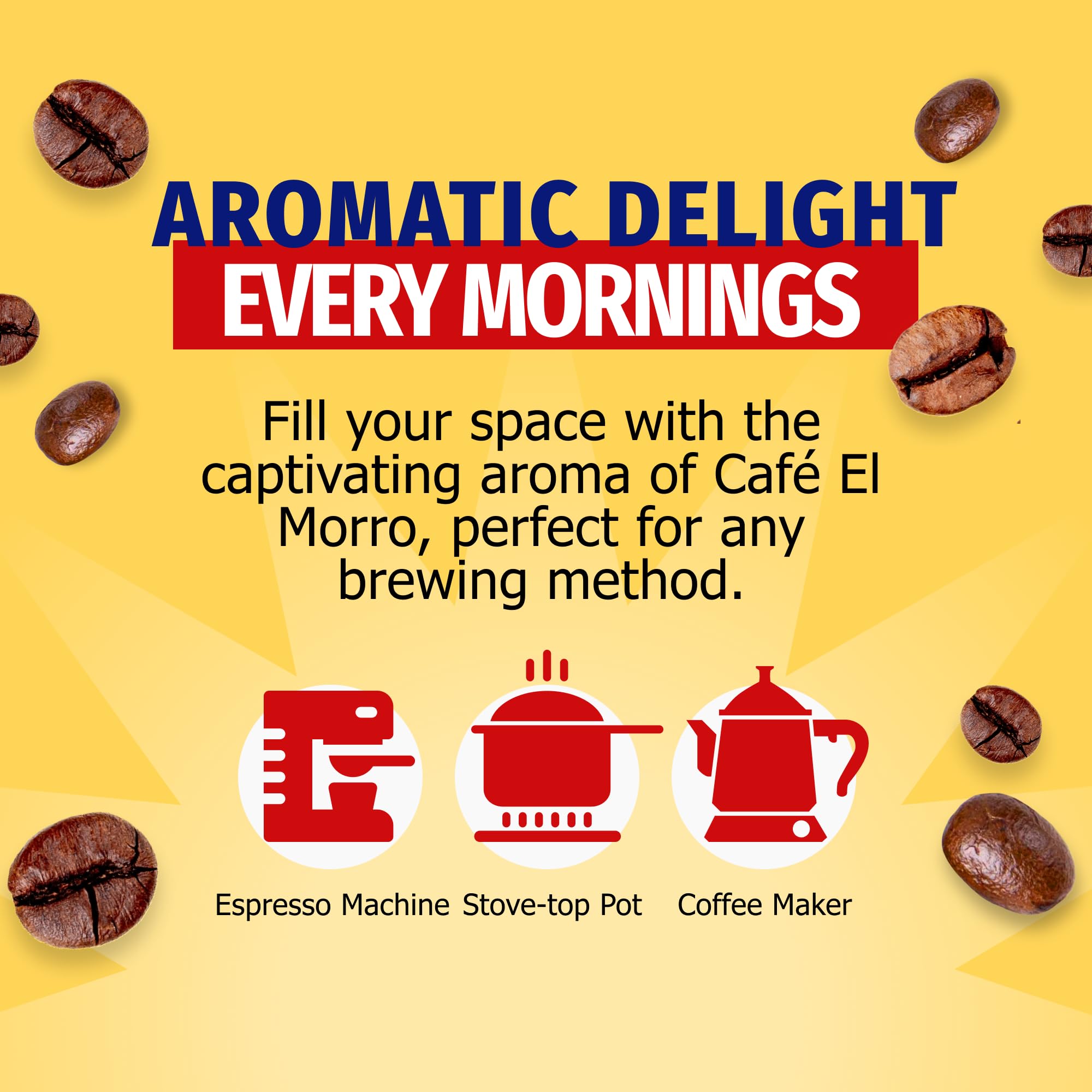 Aromatic steam rising from a Cafe El Morro mug