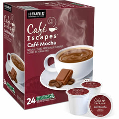 Cafe Escapes Cafe Mocha brew-ready K-Cup delivering rich aroma.
