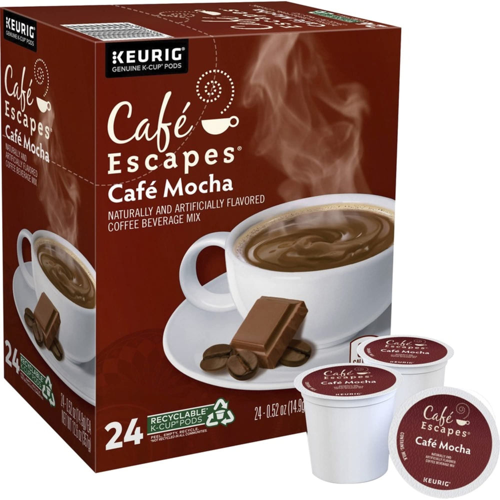 Cafe Escapes Cafe Mocha carton packaging, ideal for daily coffee moments.