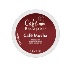 A prepared Café Escapes Café Mocha cup with creamy milk swirl