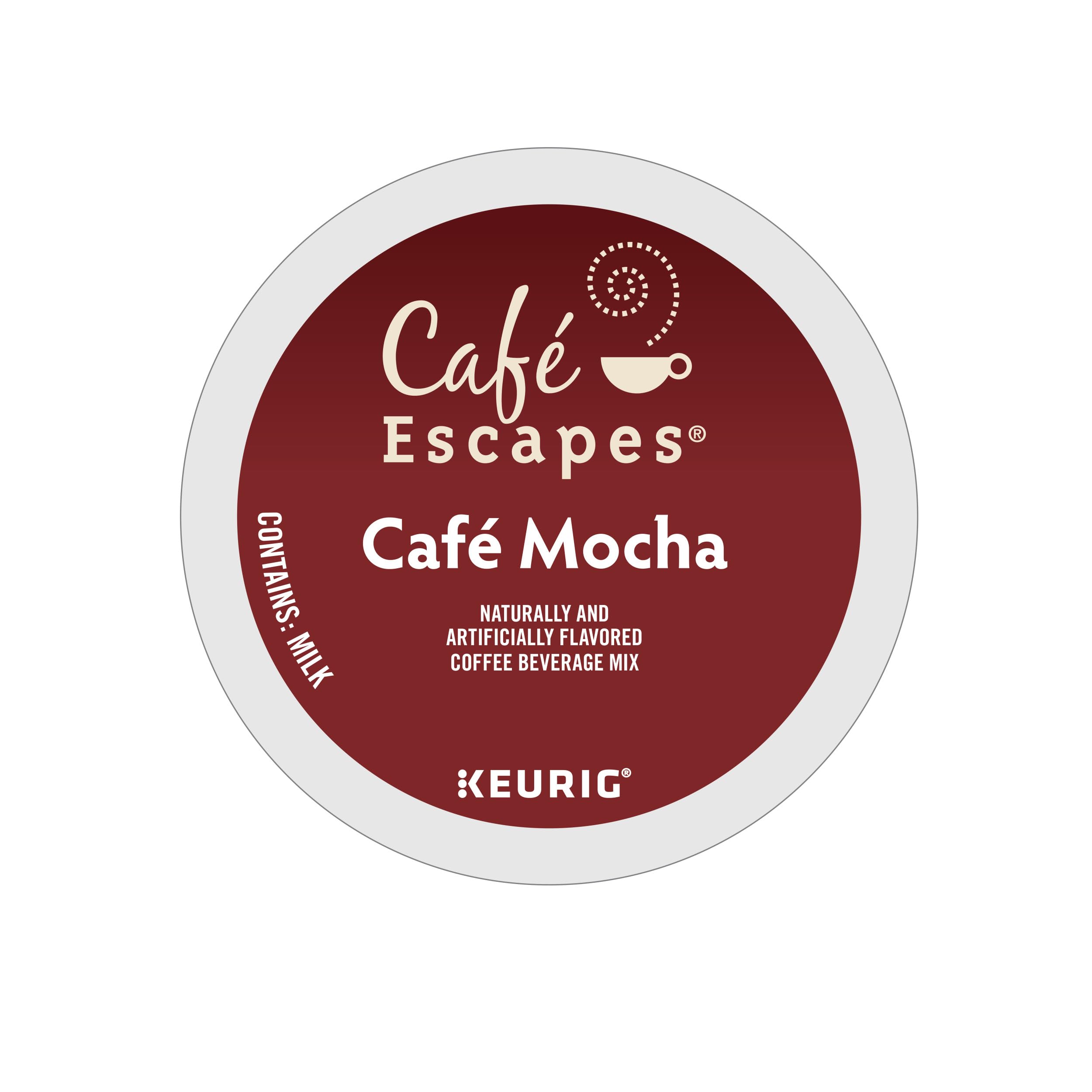 Cafe Escapes Cafe Mocha packaging highlighting recyclable pods