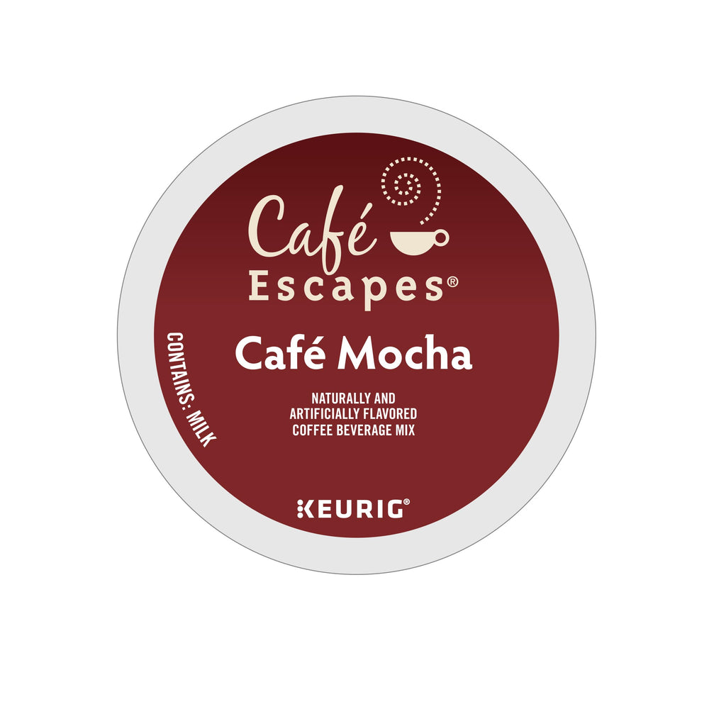 Cafe Escapes Cafe Mocha packaging highlighting recyclable pods