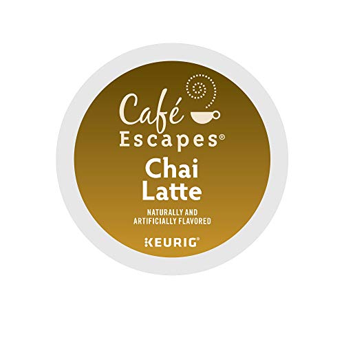 Café Escapes Chai Latte box on counter for quick access.