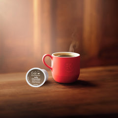 Cafe Escapes recyclable K-Cup pods enable recycling after a rich cocoa moment.
