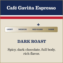 Café Gaviña 100% Arabica blend beans for balanced daily brewing.