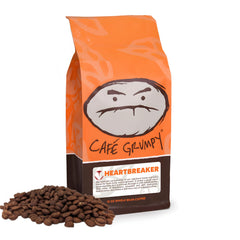 Café Grumpy Heartbreaker blend bag front shows premium whole beans for rich brews.