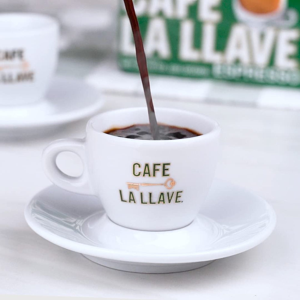 Cafe La Llave bricks beside brewing gear illustrate versatile brew compatibility.