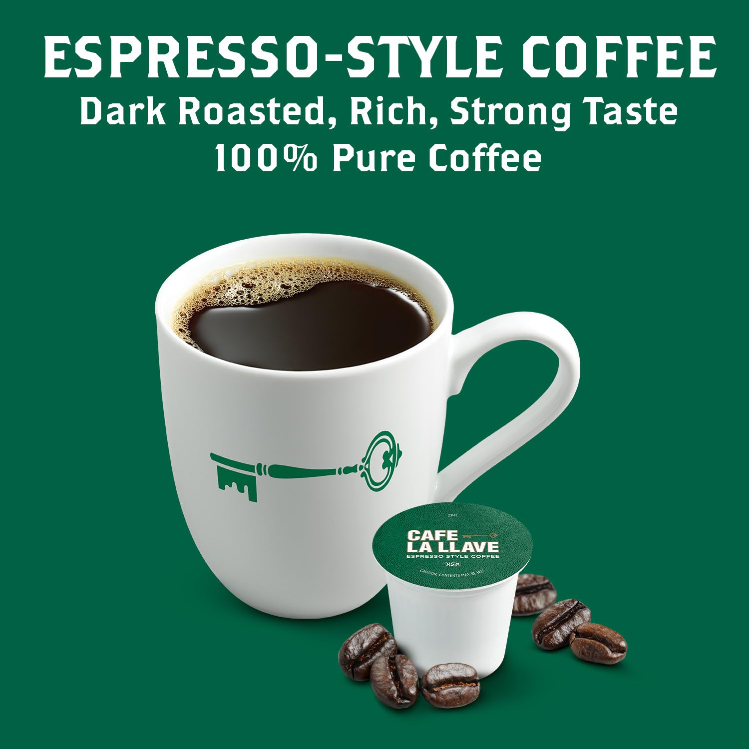 Cafe La Llave dark roast aroma close-up highlighting rich, inviting scent.