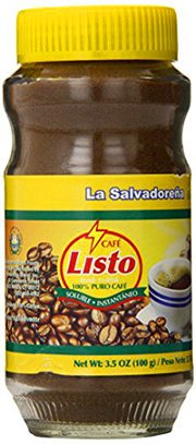 Cafe Listo instant coffee 100 g jar offers convenient, authentic El Salvador flavor.