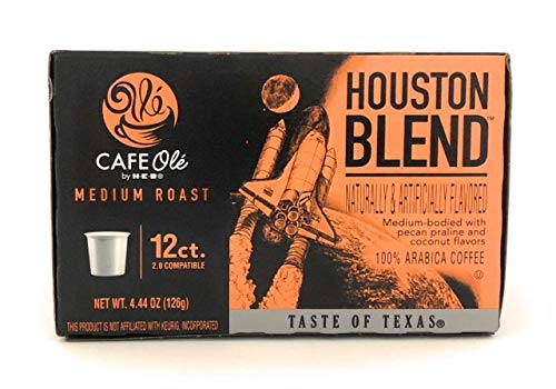 Cafe Ole three-flavor lineup featuring Houston Blend, Texas Pecan, and Taste of San Antonio.