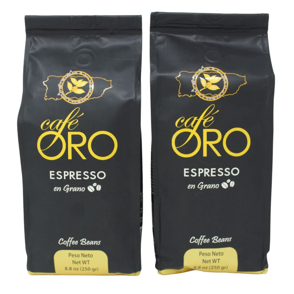Cafe Oro Puerto Rico espresso beans pack for a bold morning espresso.