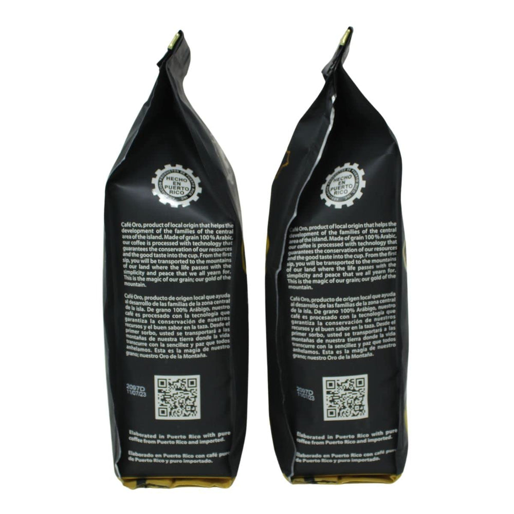 Cafe Oro Puerto Rico espresso beans pack ideal for rich crema espresso.