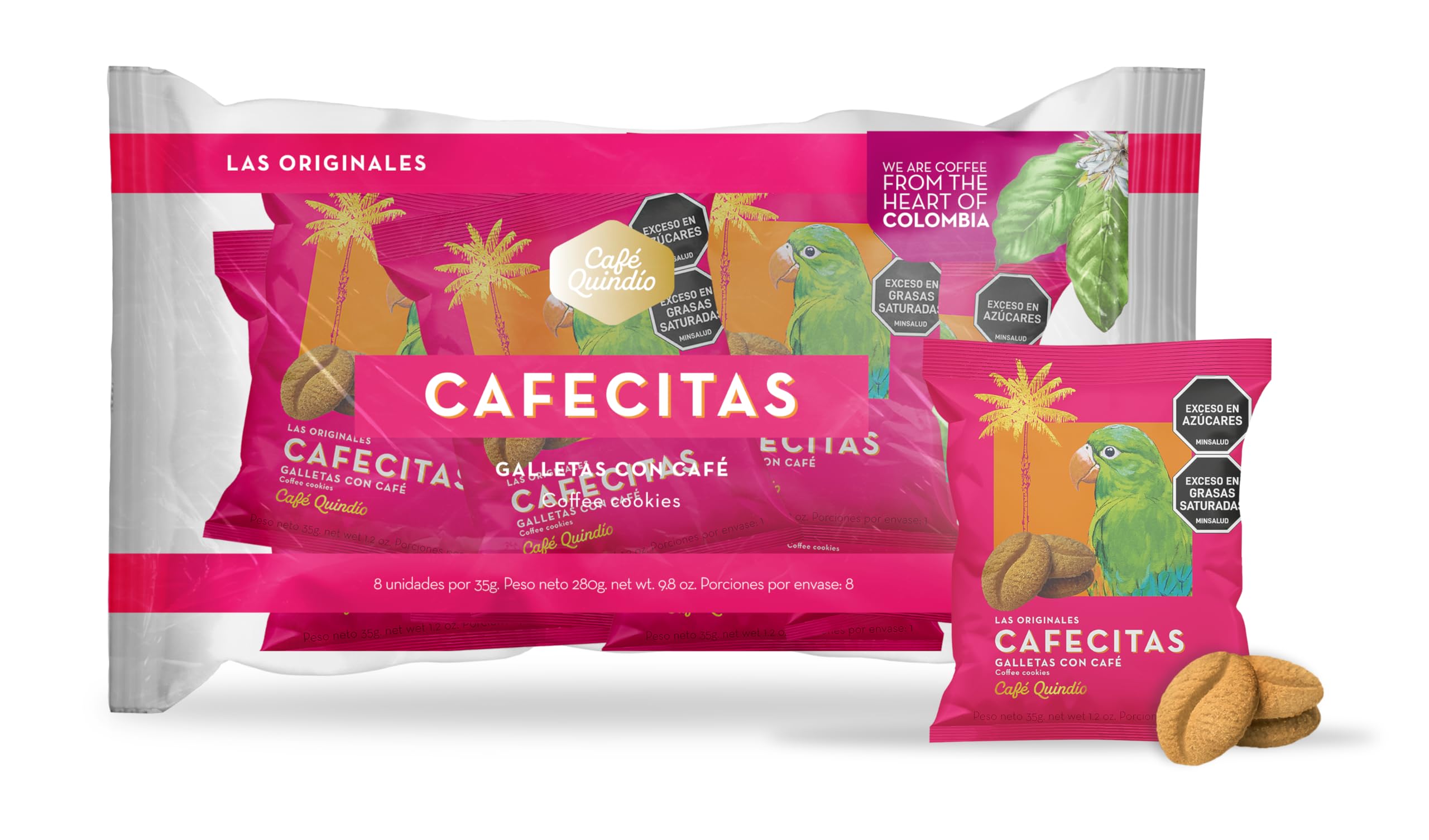 Cafe Quindio Cafecitas Bundle assembly shows eight cookies for sharing.
