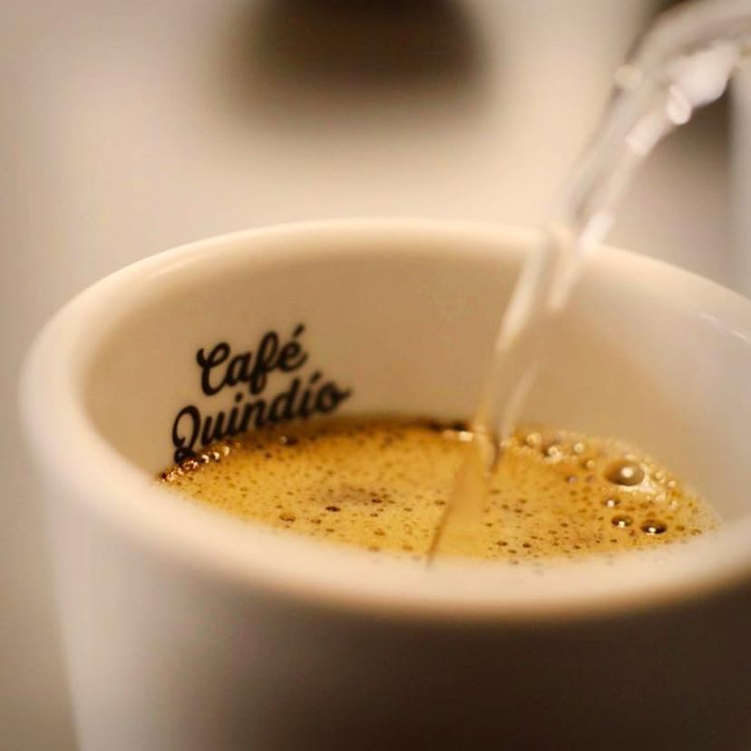 Cafe Quindio ground coffee measure demonstrates practical brewing ratios.