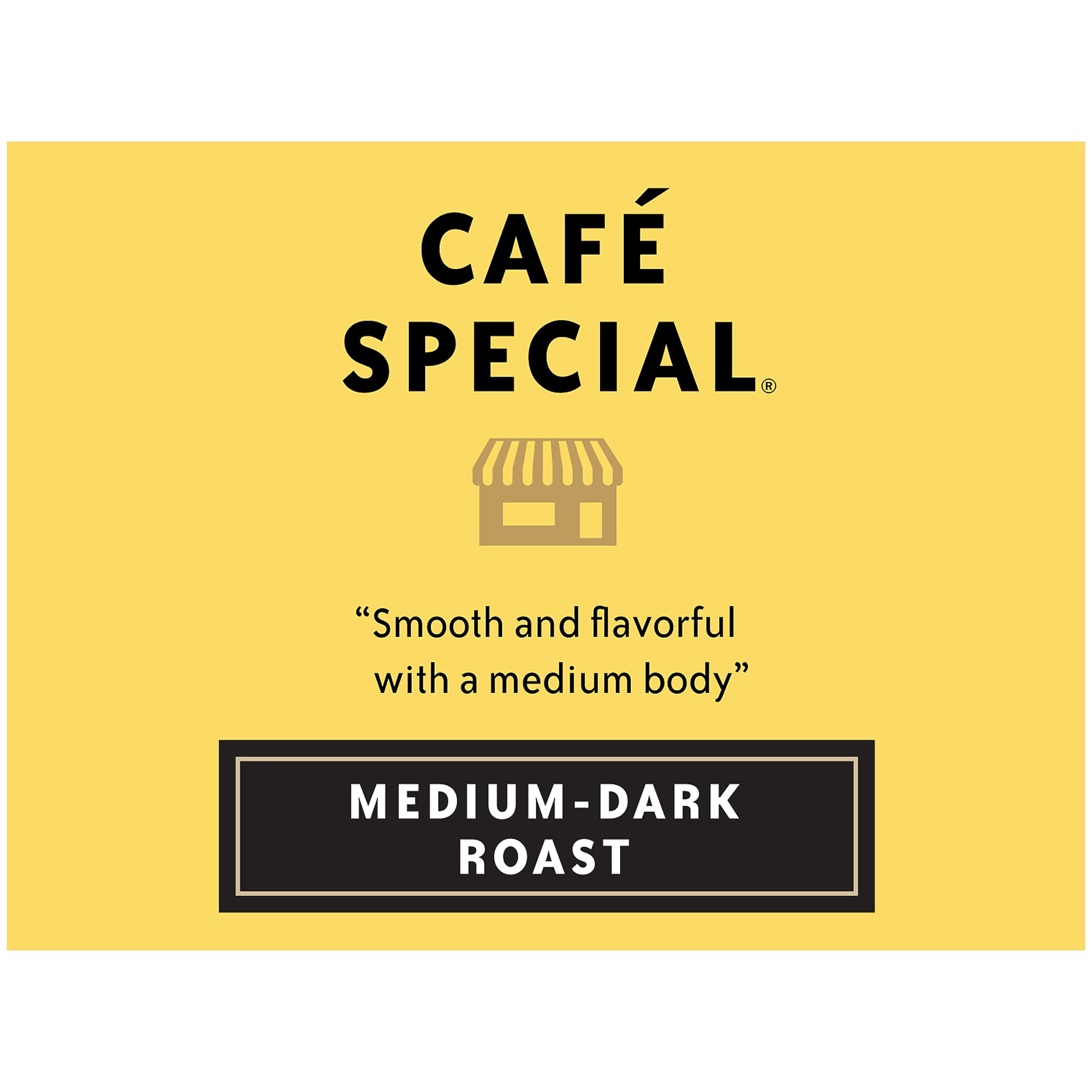 Café Special pods close-up showing 72-count packaging option.