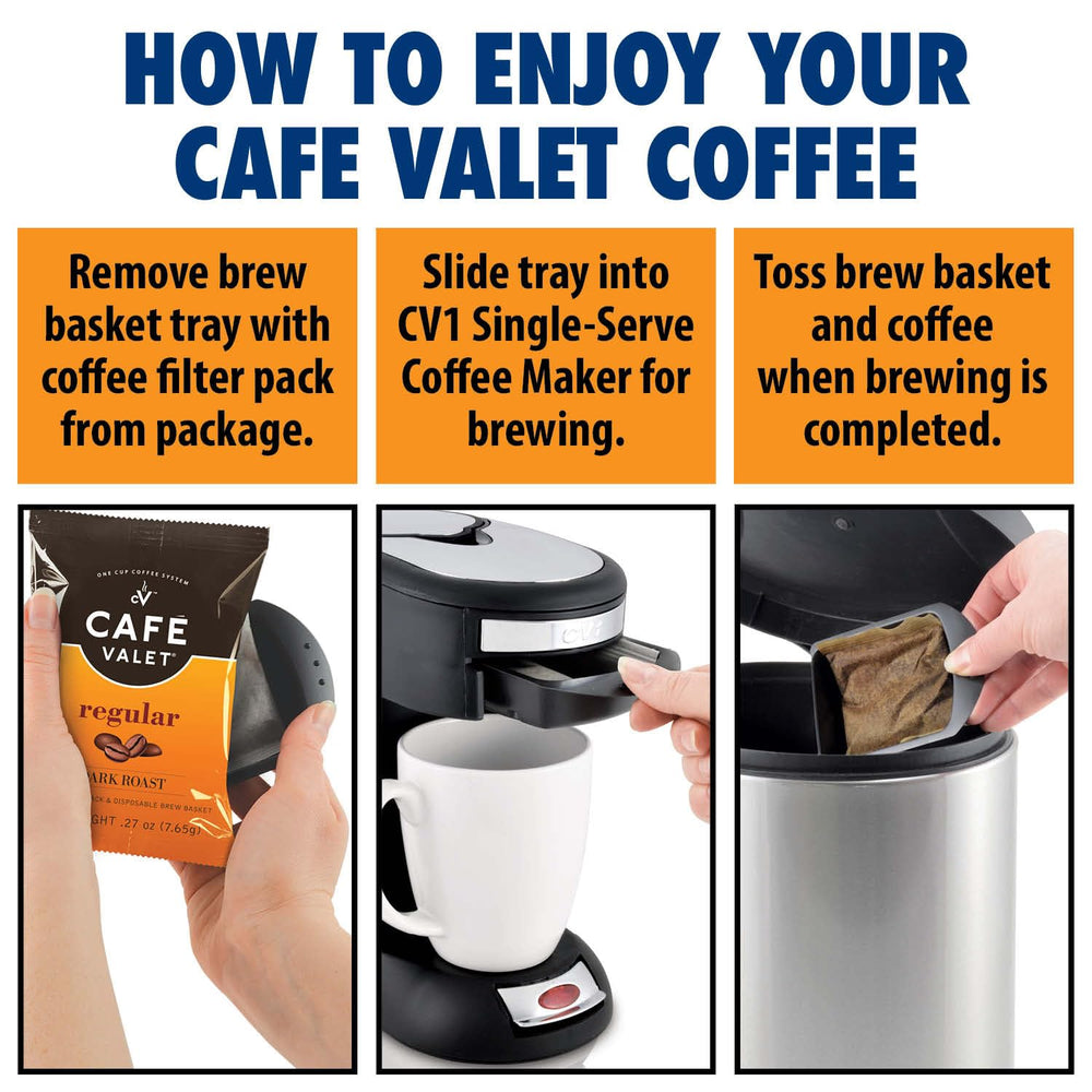 Rainforest Alliance certified Cafe Valet coffee supports sustainable sourcing.