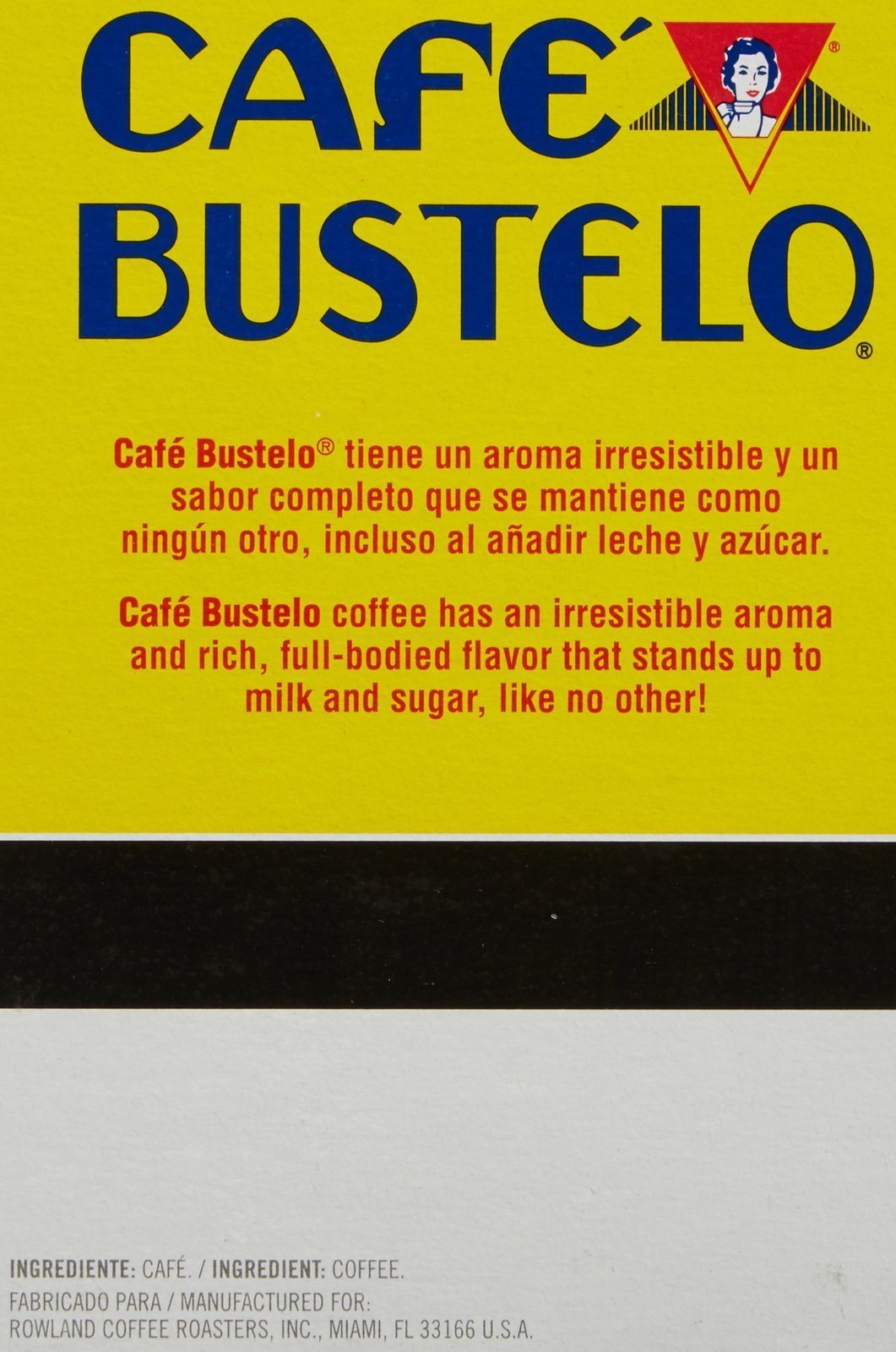 Cafe Bustelo espresso cup with crema highlights rich Cuban coffee.