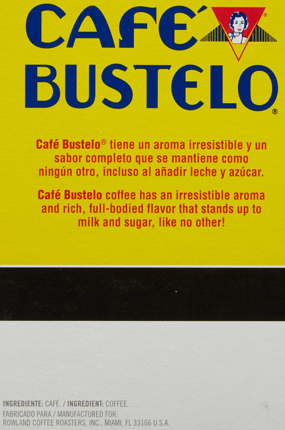 Cafe Bustelo espresso cup with crema highlights rich Cuban coffee.