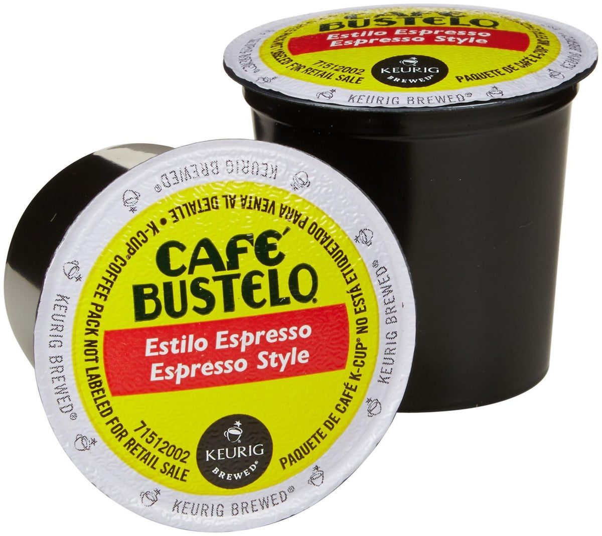 Cafe Bustelo Keurig espresso K-Cup Cuban pods with bold aroma.
