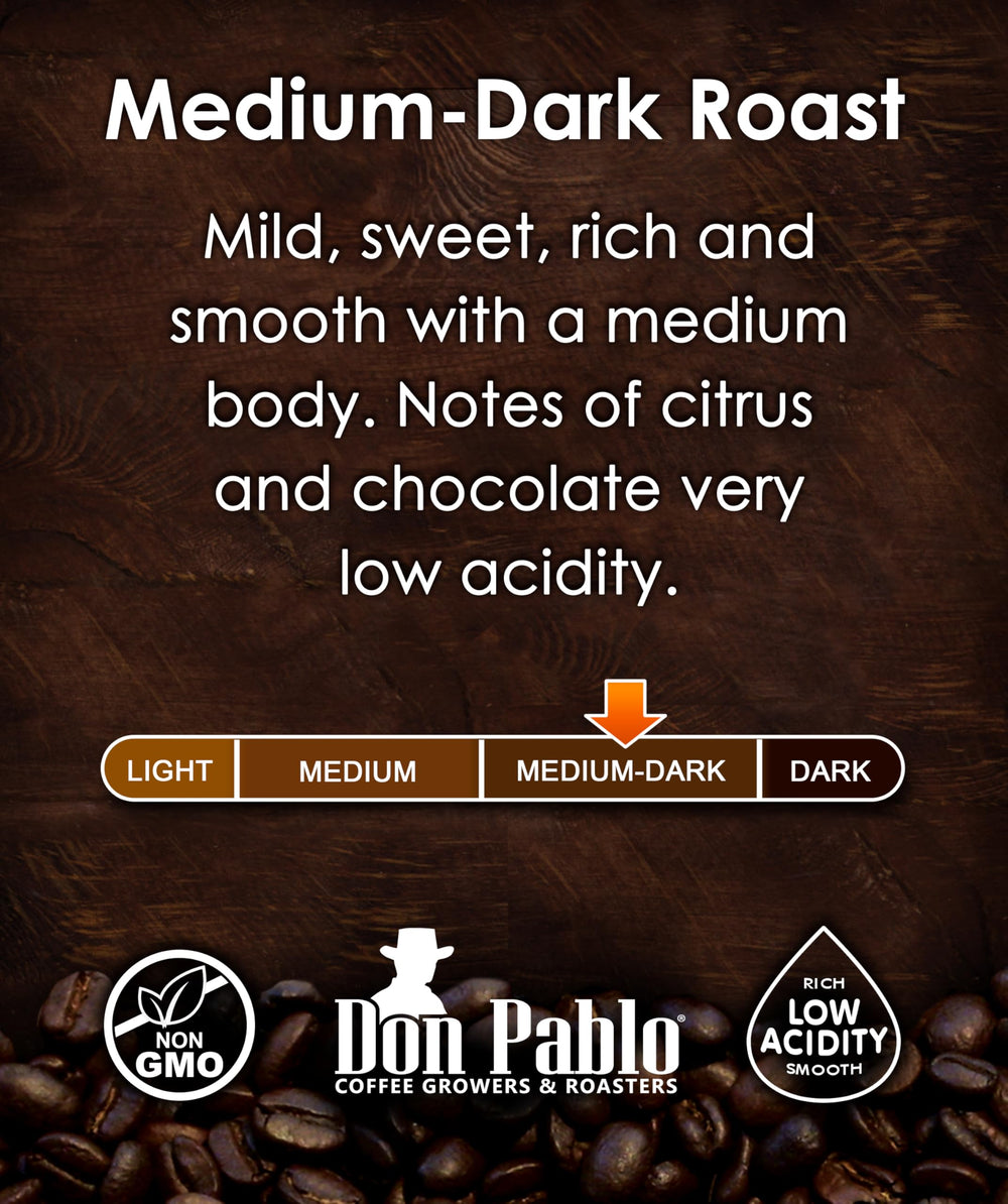 Cafe Don Pablo Colombian Supremo aroma evokes vibrant notes for drip or pour over