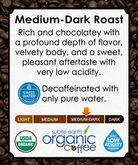 Cafe Don Pablo Subtle Earth medium-dark roast beans ready for grinding and brewing.