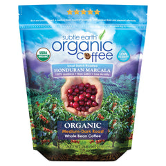 Cafe Don Pablo Subtle Earth organic coffee bag with eco-certification for sustainability.