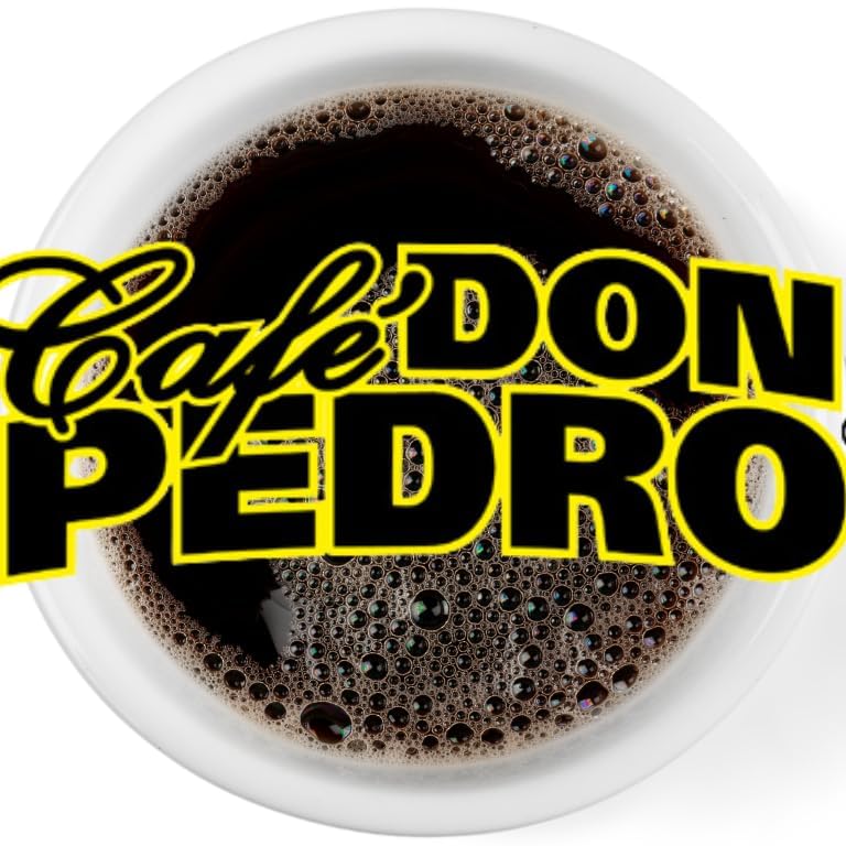 Brewed Cafe Don Pedro French Roast cup with inviting steam.