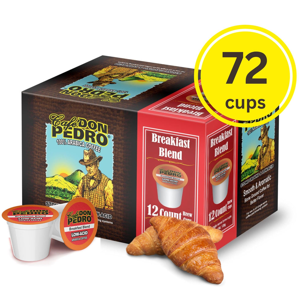 Cafe Don Pedro low-acid coffee cup supports stomach-friendly mornings