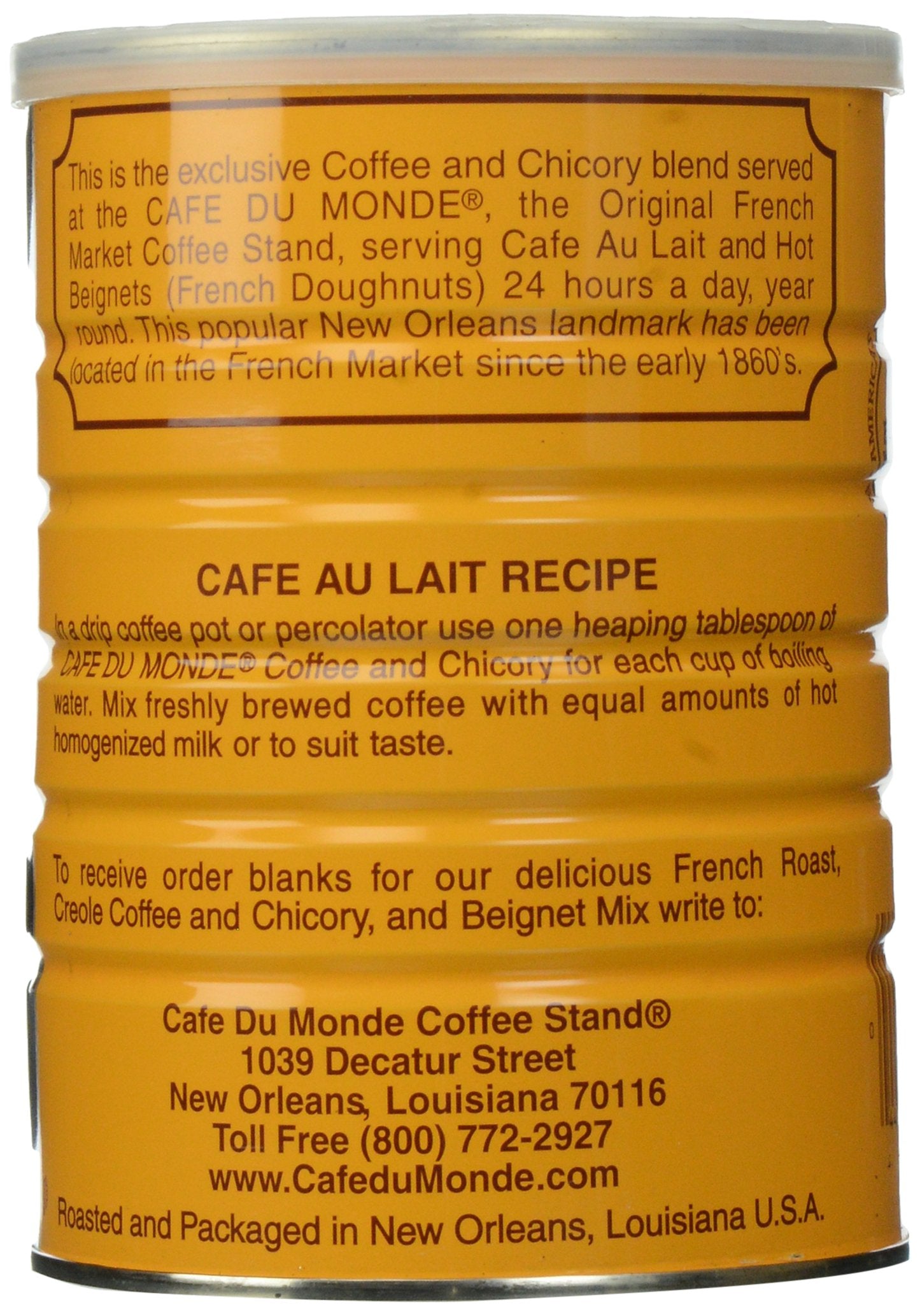 Cafe Du Monde coffee and chicory cup steam, yields a smooth, balanced cup