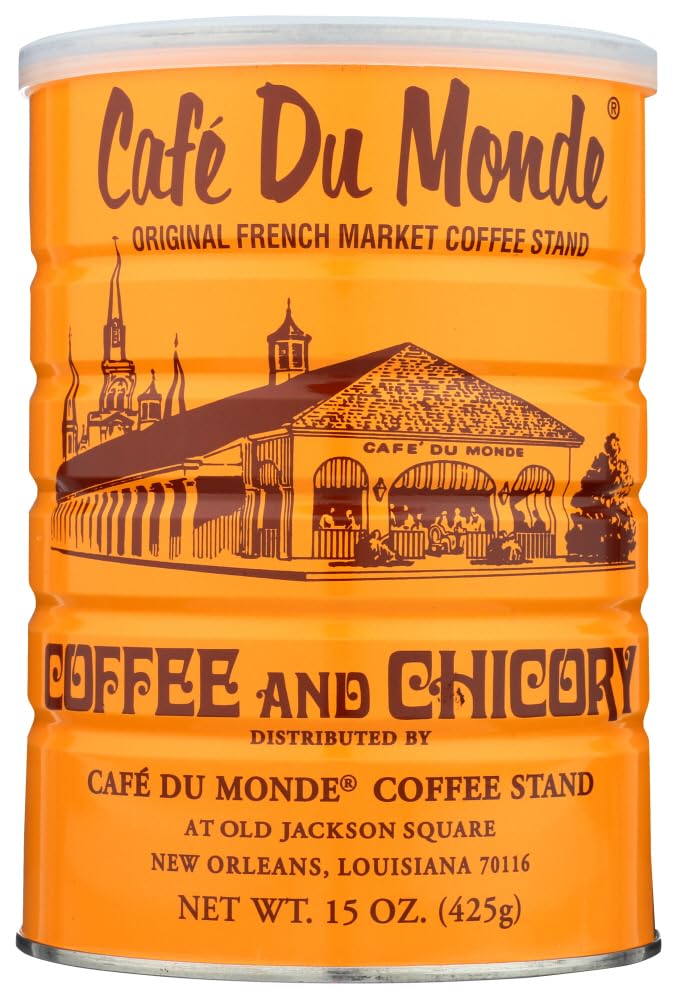 Cafe Du Monde coffee chicory front view packaging highlighting bold blend