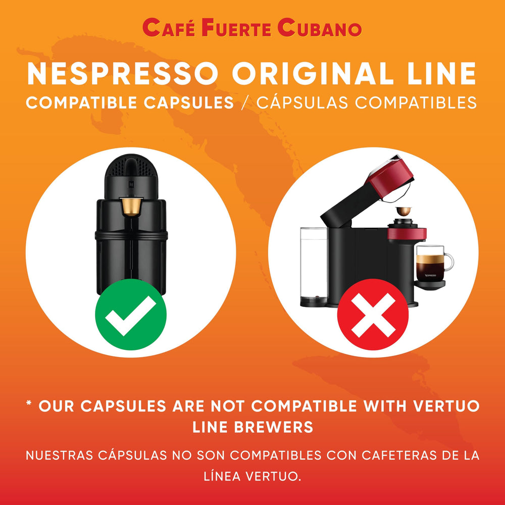 High caffeine intensity and bold aromatics in Café Fuerte Cubano pod