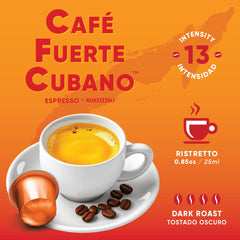 Café Fuerte Cubano recyclable aluminum capsule symbolizing sustainability and freshness