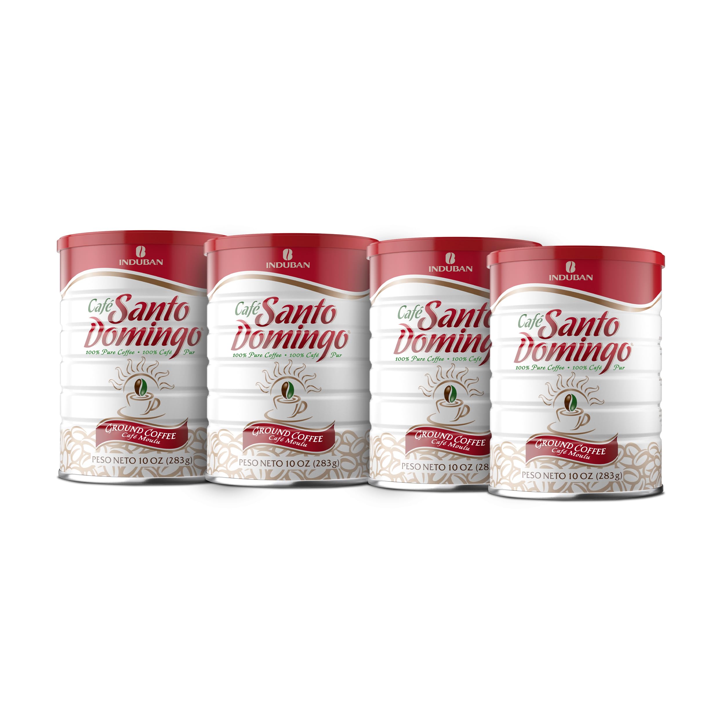 Café Santo Domingo INDUBAN ground coffee can for daily brew with balanced flavor.