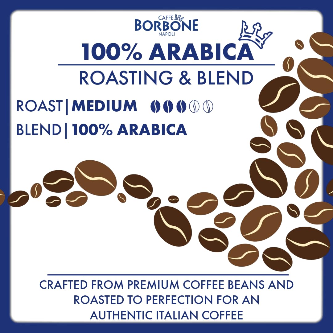 Caffè Borbone Arabica blend with floral and fruity aroma for a refined morning cup.