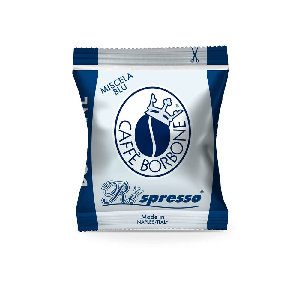 Caffè Borbone Blue Blend espresso cup set up for quick brews