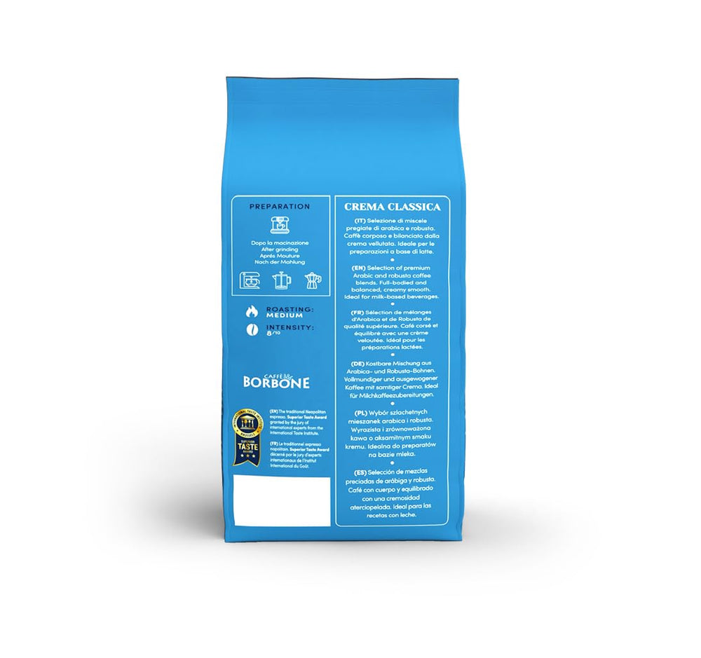 Caffè Borbone Crema Classica grind-size guidance improves extraction and flavor
